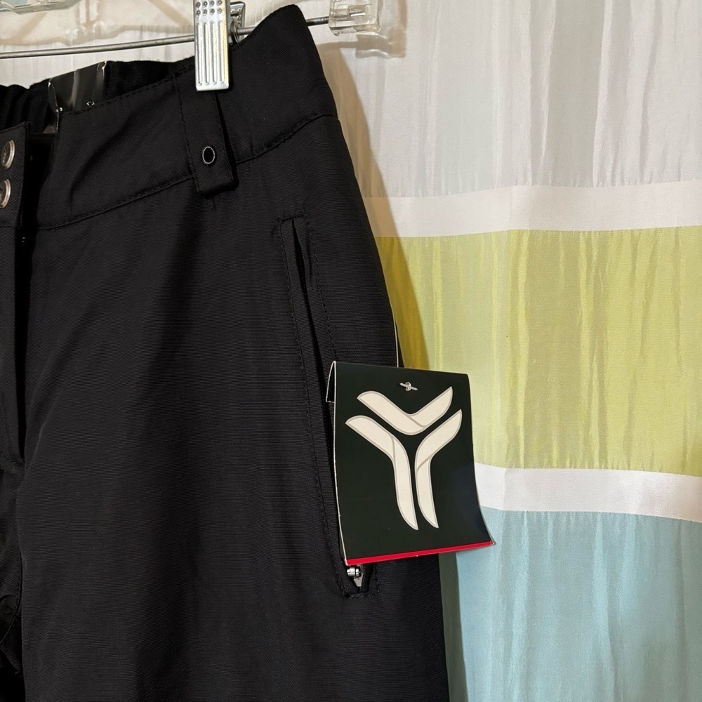 NWT Fera Black Ski Snowboard Pants Cold Weather Insulated Elastic Waist Sz 4R - Picture 3 of 9